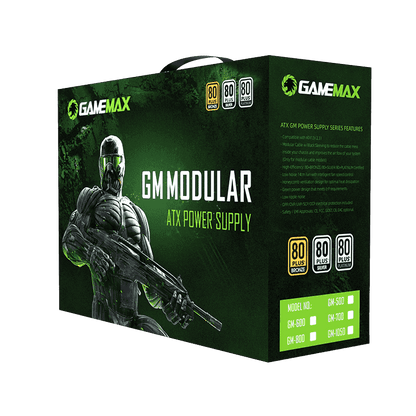 Fuente de Poder GameMax GM-600 de 600W (Semi-Modular, Certificado 80+ Bronce, ATX)