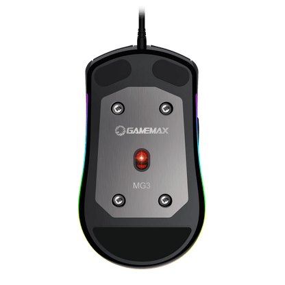 Mouse Gamer GameMax MG3 Black RGB (Sensor SPCP 199, 6.400dpi, Negro)