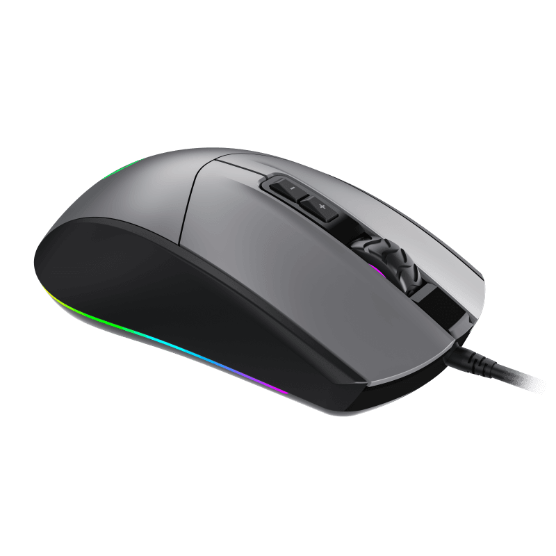 Mouse Gamer GameMax MG3 Grey RGB (Sensor SPCP 199, 6.400dpi, Gris)