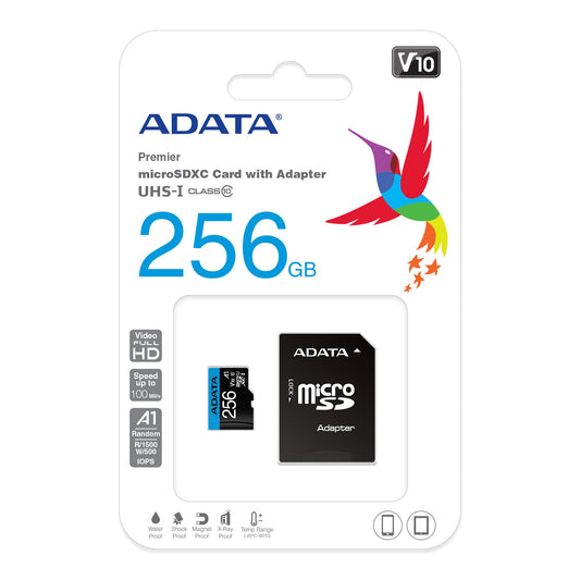 Memoria Micro SD Adata 256GB Clase 10 AUSDX256GUICL10A1-RA1