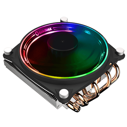 Disipador de Aire Gamemax Gamma 300 Rainbow (Intel/ AMD, PWM, 120mm, 1900RPM, Negro)