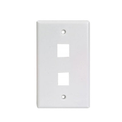 Faceplate plano 2 puertos Exelink vertical blanco