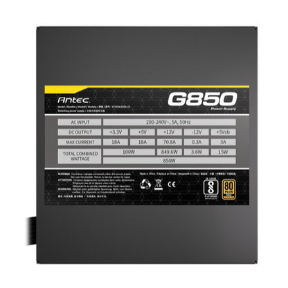 Fuente de Poder Antec ATOM G850 80+ Gold 850W