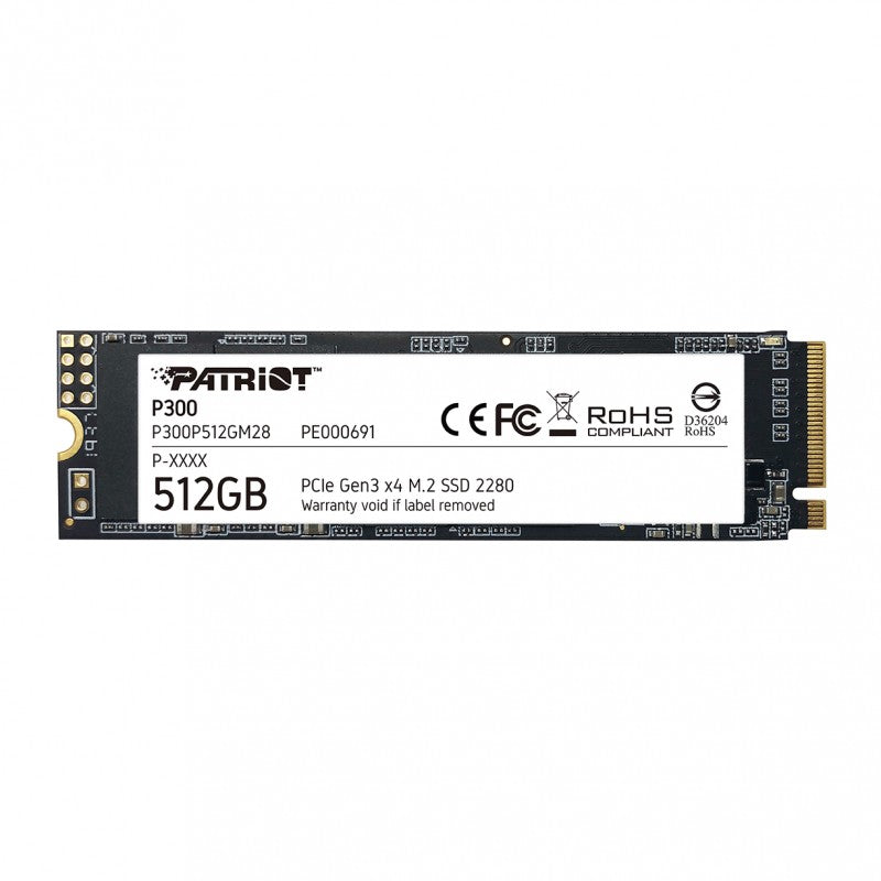 Unidad SSD Patriot P300 512GB NVMe PCIe Gen3 2280 P300P512GM28