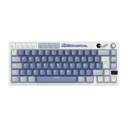 Teclado Mecánico Royal Kludge RK M65 Ocean Blue Sw Beige