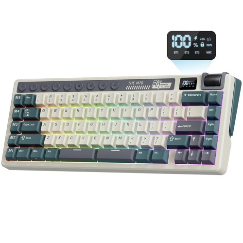 Teclado Mecánico Royal Kludge RK-M70 Cyan Purple - vista 3