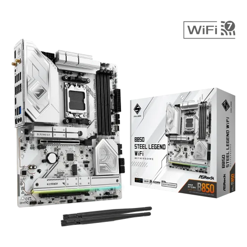 Tarjeta Madre ASRock B850 Steel Legend WiFi DDR5 AM5 PCIe 5.0 ATX WiFi 7