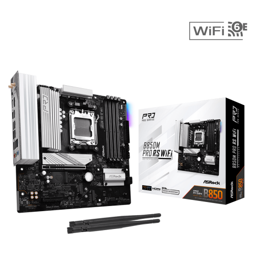 Tarjeta Madre ASRock B850M Pro RS WiFi AM5 DDR5 PCIe 5.0 Micro ATX WiFi 6E