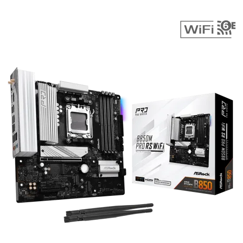 Tarjeta Madre ASRock B850M Pro RS WiFi AM5 DDR5 PCIe 5.0 Micro ATX WiFi 6E